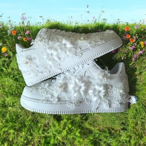 Wedding Bridal Custom Air Force 1 Sneakers, Wedding Bridal Embroidered Shoes, Wedding Bridal Air Force 1, Custom Wedding Shoes,Free Shipping