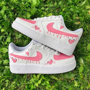 Heart Drip Custom Air Force 1 Sneaker, benutzerdefinierte handbemalte Heart Drip AF1 Schuhe, Heart Drip Personalisierte AF1 Sneakers, kostenloser Versand