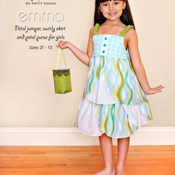 Emma - Petal Jumper, Swirly Skirt and Petal Purse - Sewing Pattern - Modkid by Patty Young