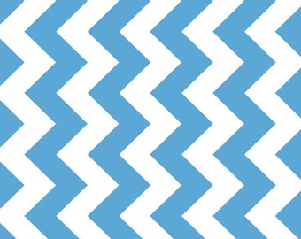 Medium Chevron in Medium Blue - 1/2 Yard - Chevron Cottons by Riley Blake House Designer for Riley Blake