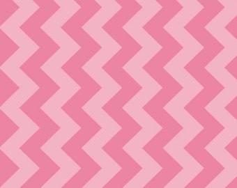 Medium Chevron in Tone on Tone Hot Pink - 1/2 Yard - Chevron Cottons by Riley Blake House Designer for Riley Blake