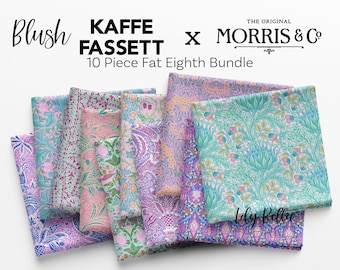Blush - Kaffe Fassett x Morris & Co. Fat Eighth Bundle (10 pcs) for FreeSpirit