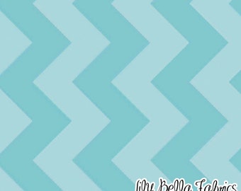 Large Chevron in Tone on Tone Aqua - 1/2 Yard - Chevron Cottons by Riley Blake House Designer for Riley Blake