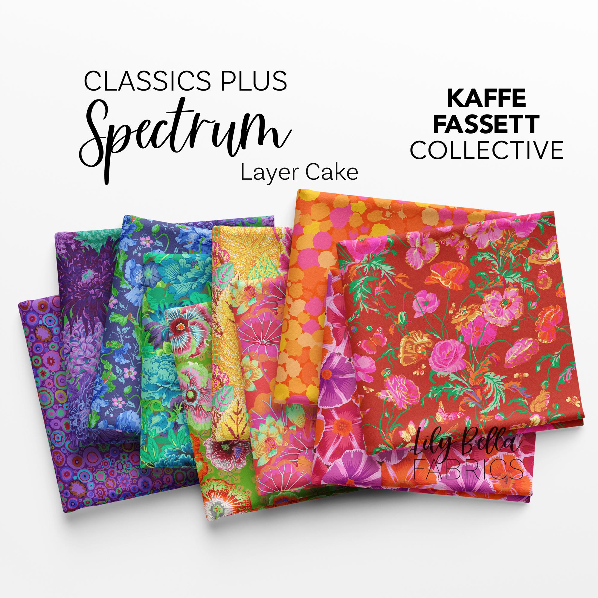 Kaffe Fassett Collective Classics Plus Spectrum Charm Pack – 42 Stoffquadrate à 12,7 Cm | 100 % Baumwolle, FreeSpirit Fabrics | Für Quilting & Nähprojekte