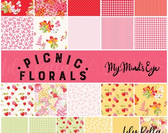 Picnic Florals Fat Quarter Bundle (21 pcs) by My Mind's Eye for Riley Blake