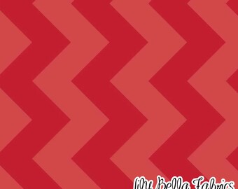 Large Chevron in Tone on Tone Red - 1/2 Yard - Chevron Cottons by Riley Blake House Designer for Riley Blake