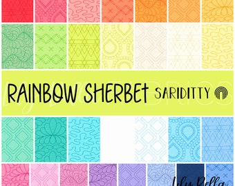 Rainbow Sherbet Jelly Roll (40 pcs) by Sariditty for Moda