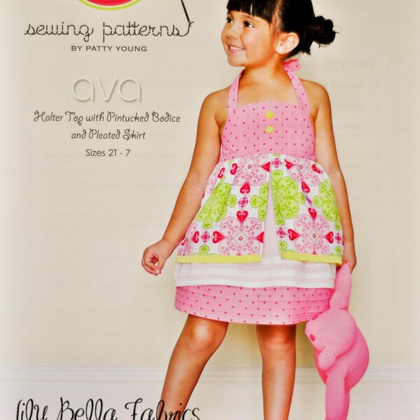 Ava Halter Top with Pintucked Bodice and Pleated Skirt - Sewing Pattern - Modkid by Patty Young