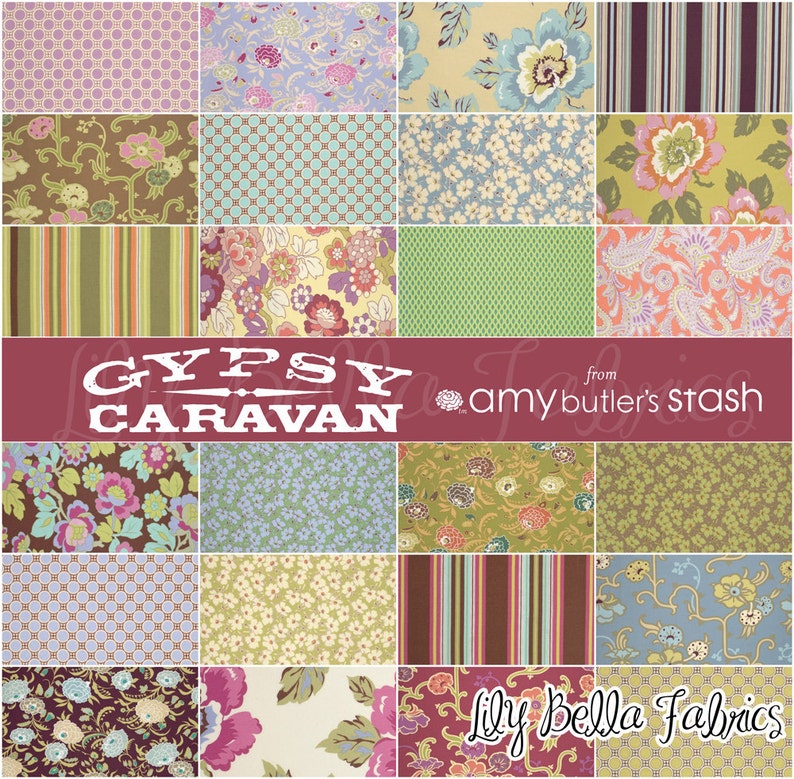 6 inch Quilting Fabric Squares Charm Pack Gypsy Caravan Amy Butler Fabric