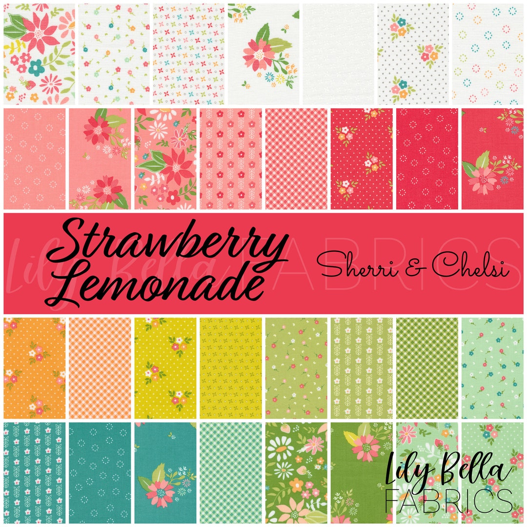 Strawberry Lemonade Jelly Roll 40 Pcs by Sherri and Chelsi for Moda Etsy