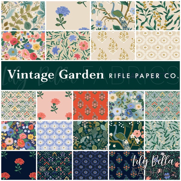 Vintage Garden Fat Quarter Bundle (23 pcs) by Rifle Paper Co. for Cotton and Steel