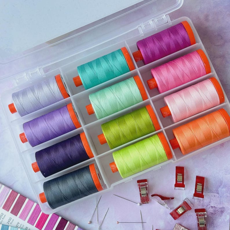 Untamed + Neon Thread Kit (12 Large Spools, 50WT) by Tula Pink for ...