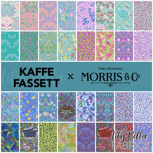 Kaffe Fassett x Morris and Co. 10 Inch Charm Pack (42 pcs) for FreeSpirit