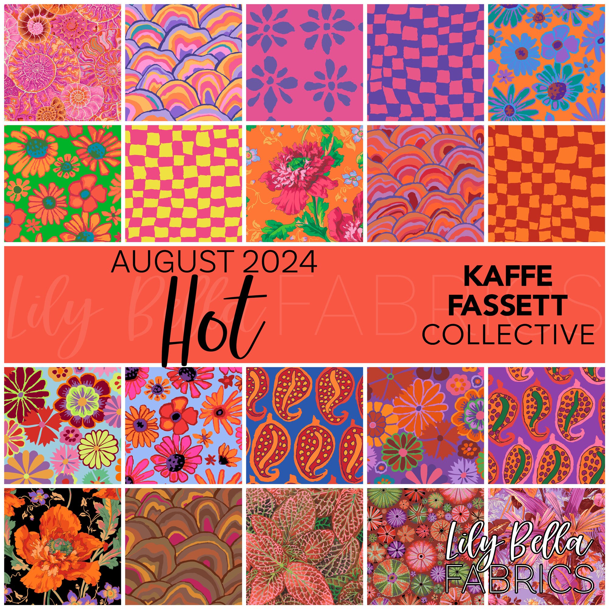 Hot August 2024 Fat Quarter Bundle 20 Pcs by Kaffe Fassett Collective for Freespirit - Etsy