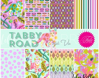 PREORDER DEPOSIT - Tabby Road Déjà Vu  Fat Quarter Bundle (8 pcs) by Tula Pink for FreeSpirit - JULY 2024 Release