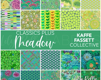 Meadow Fat Quarter Bundle (20 pcs) by Kaffe Fassett Collective for FreeSpirit