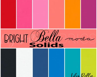 Bright Bella Solids Fat Quarter Bundle (12 pcs) for Moda