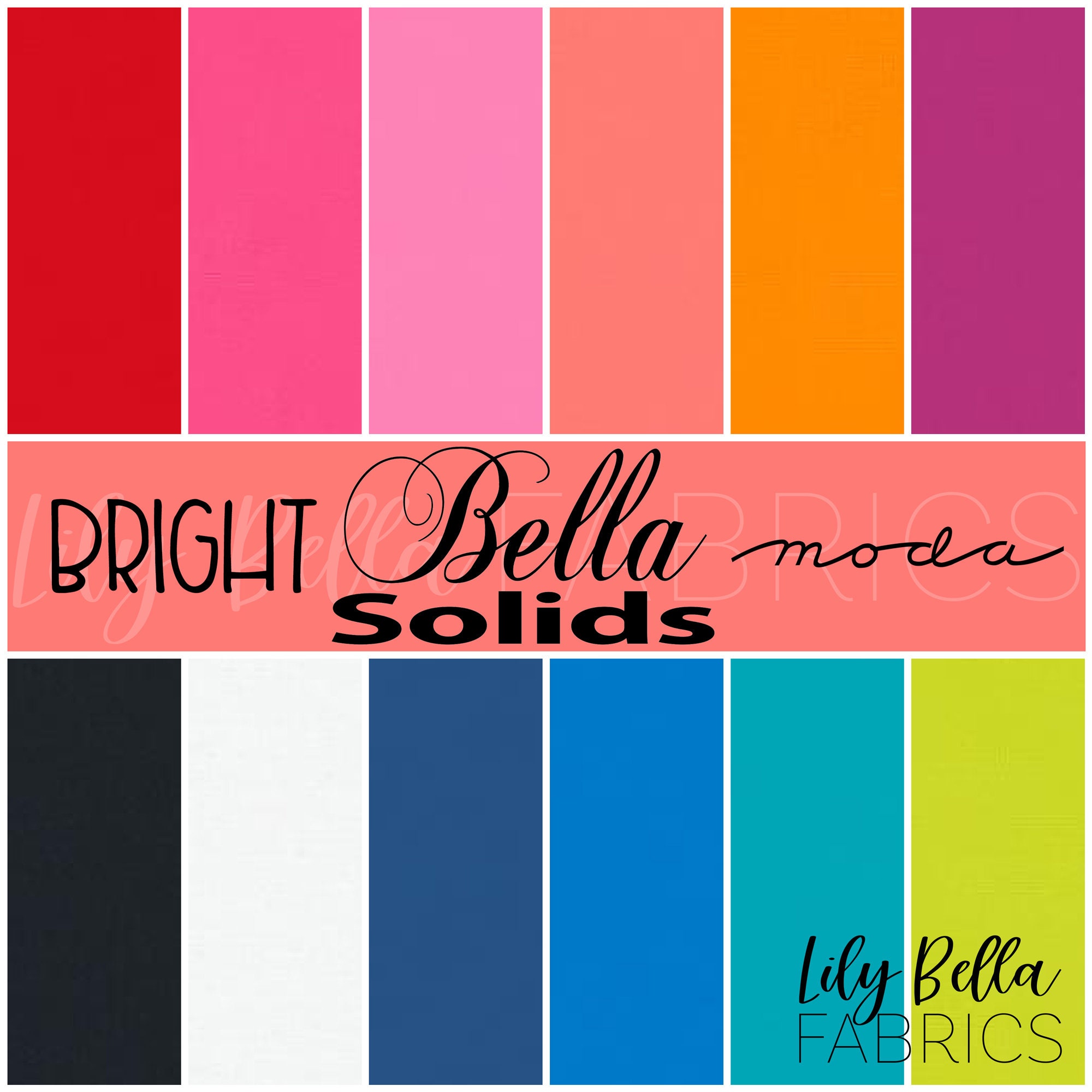 Bright Bella Solids Fat Quarter Bundle 12 Pcs for Moda - Etsy