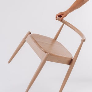 Modern Wooden Dining Chairs - Handcrafted Oak,  Scandinavian Style for Living Room & Kitchen