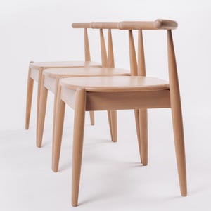 Modern Wooden Dining Chairs - Handcrafted Oak,  Scandinavian Style for Living Room & Kitchen