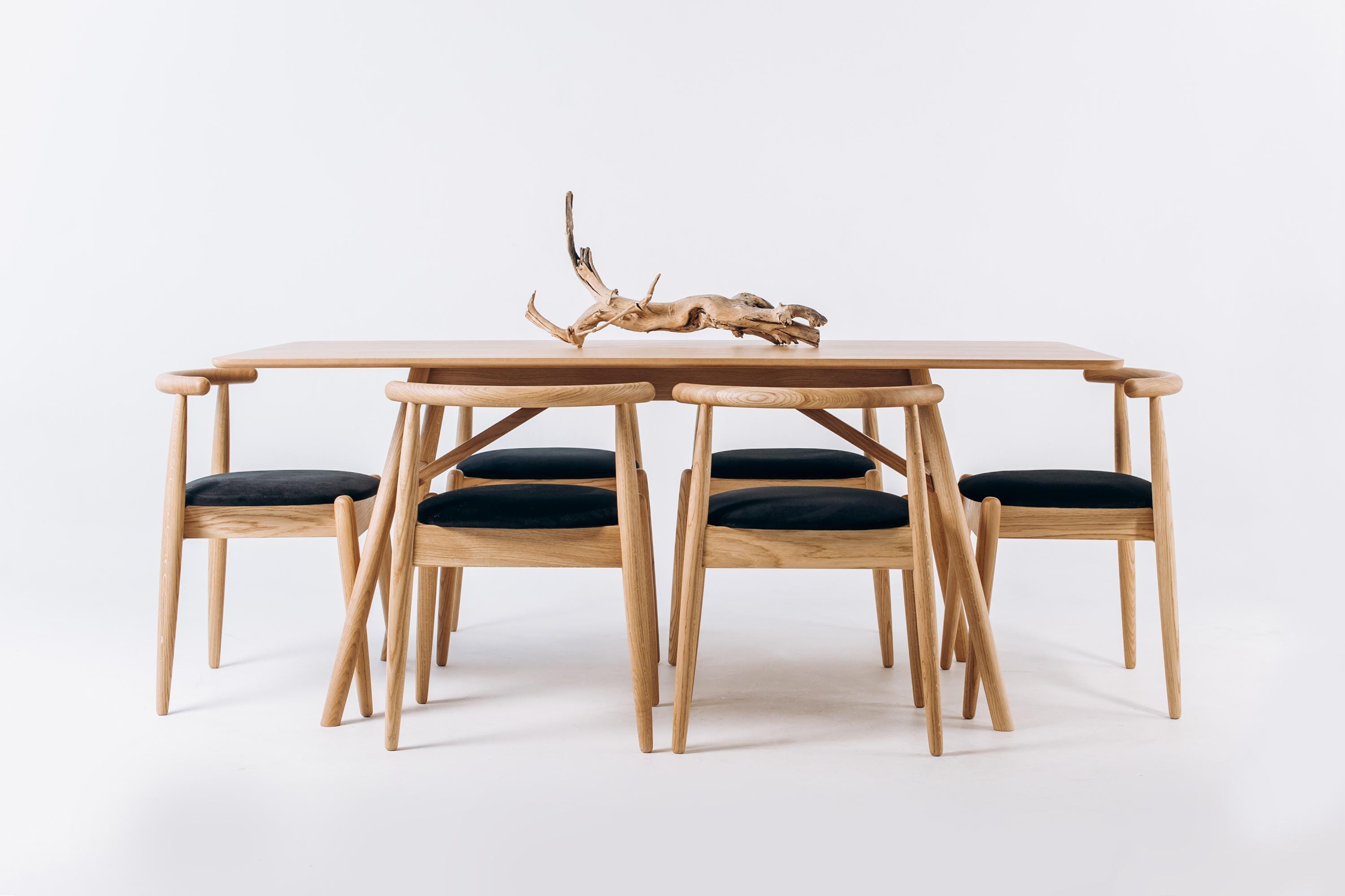 Handcrafted Solid Oak Dining Chair – Scandinavian Design for Kitchen ...