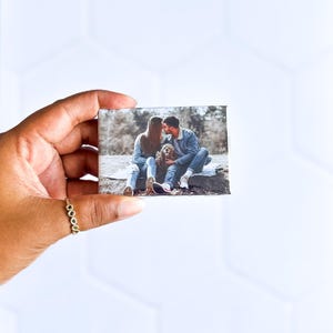 3 Magnets photo personnalisés rigides rectangles: mini pack photos frigo, cadeau souvenir