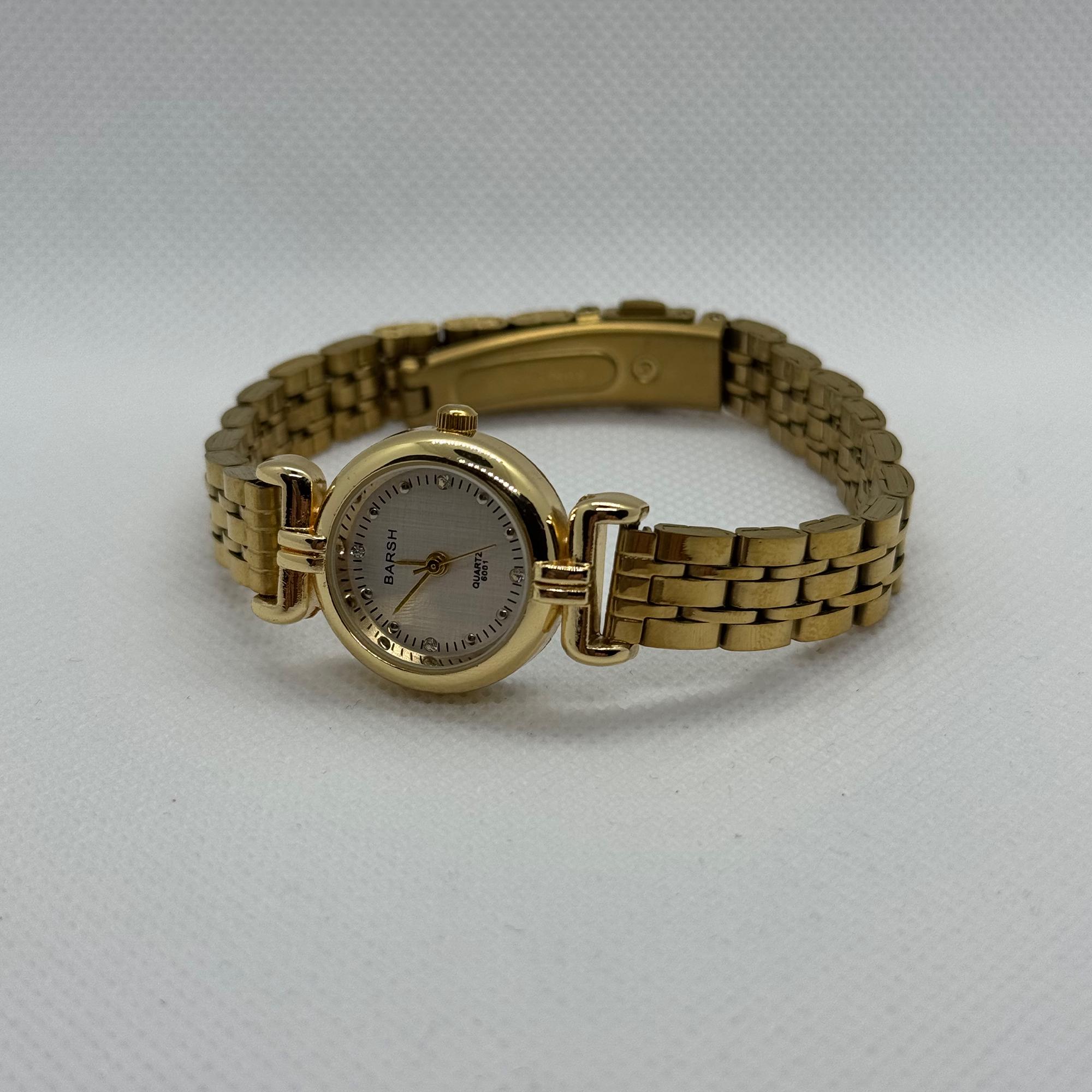 Elegant Gold Watch for Women, Round White Roman Dial, Stainless Steel Strap Women main image 3