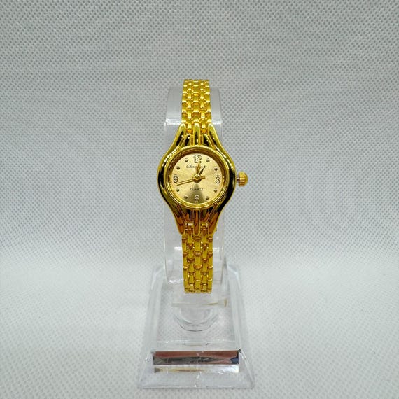Vintage Gold Watch for Women, Elegant 90s Style Wristwatch  display picture 3