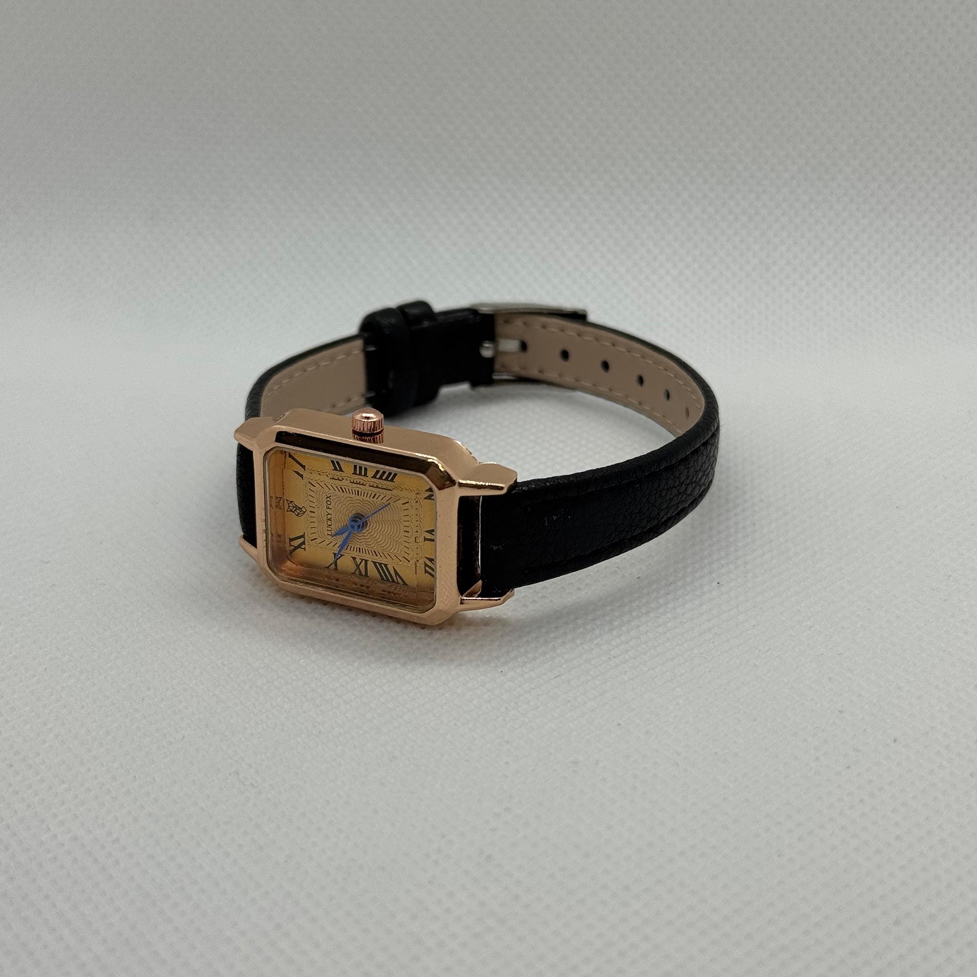 Ladies Classic Quartz Watch Black Textured Dial Gold Tone Indices Roman Numerals Black Womens Watches Roman Numerals - Etsy main image 3