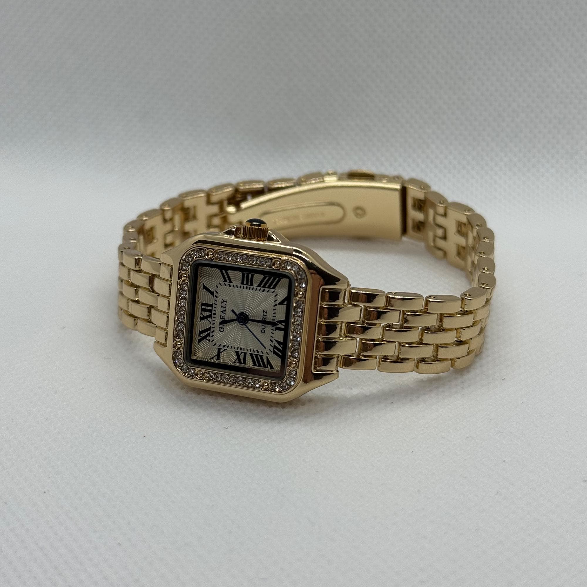 Classic Gold Square Crystal Watch Vintage Gold Square Women main image 3