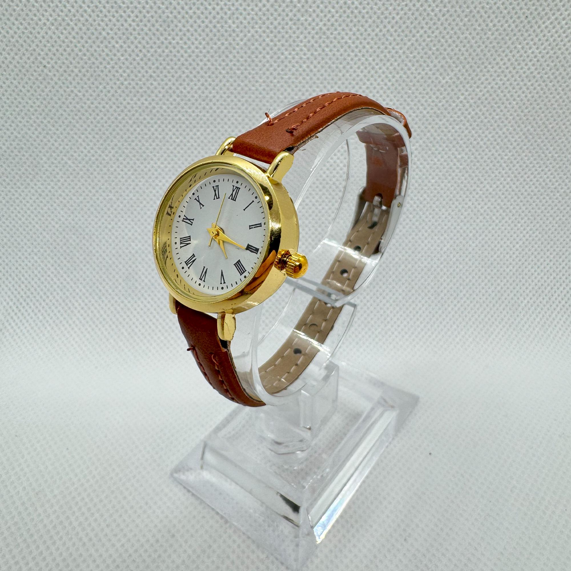 Women’s Classic White Dial Watch with Brown Patterned Strap Watch Set - Solar Classic & Mini | White Dial - Silver Case  main image 4