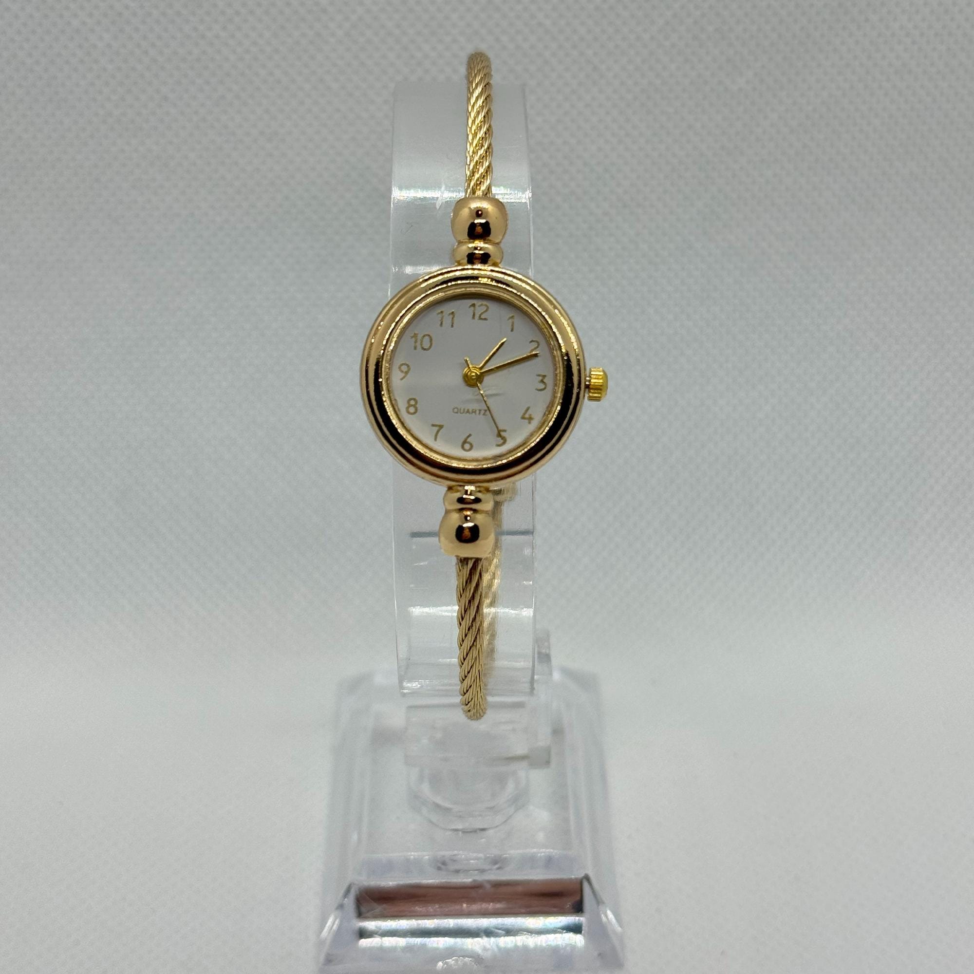 アクセサリー Vintage archive design bangle watch Gold Stainless Steel Bracelet Watch, Bangle Bracelet