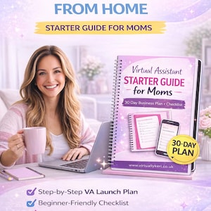 Virtual Assistant Starter Guide | How to Become a VA | Work From Home Job for Moms | Beginner VA Checklist | Freelance Business Plan PDF