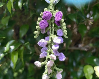 Wisteria Hanging Charm, Crochet Pattern PDF, Crochet Decor for Bag Charm, Keychain, Phone, Cabinet, Car Rearview Mirror,DIY Digital Download