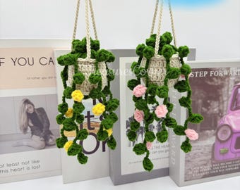 Crochet Pearl Hanging Basket Pattern: Pom-Pom Flower Decor (PDF Download)