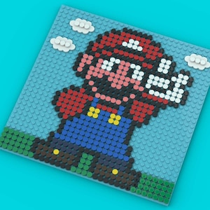 Jump’n’Brick! Red Plumber in Mosaic Style – Fan-Made MOC made from Bricks