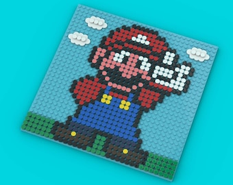Jump’n’Brick! Red Plumber in Mosaic Style – Fan-Made MOC made from Bricks