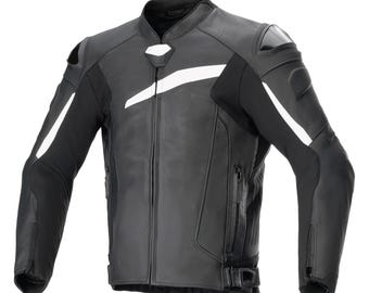 Men's Cowhide Leather CE Approved Armor Riding Motorcycle Racing Motorbike MotoGP Jacket, Durable & Stylish Motorcycle Gear for Riders