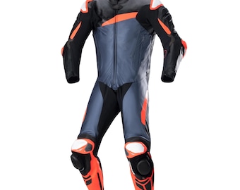 One Piece Motorbike Racing MOTOGP Track Riding Sport CE Approved Armored Removeable Protector Custom Handmade Top Grain Cowhide Leather Suit
