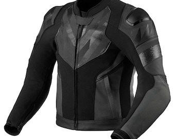 Men's Premium Cowhide Leather Biker Racing Jacket, MOTOGP Riding Motorcycle Jacket, CE Certified Motorbike Leather Jacket, Customized Jacket