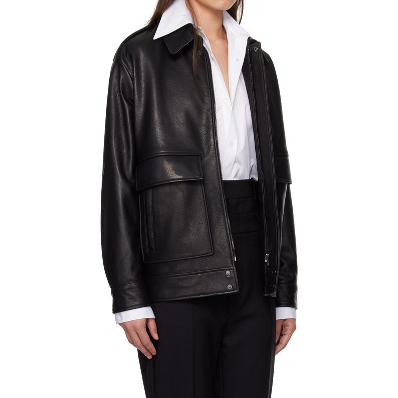 Upgrade your wardrobe with our oversized women's leather jacket, crafted from soft, premium leather for ultimate comfort and durability. With a relaxed fit and stylish design, this jacket is perfect for creating both casual and chic looks. Ideal for layering during fall and winter, it adds an edgy yet sophisticated touch to any outfit. Versatile, timeless, and perfect for any occasion. A must-have piece for fashion lovers or as a gift for someone special.