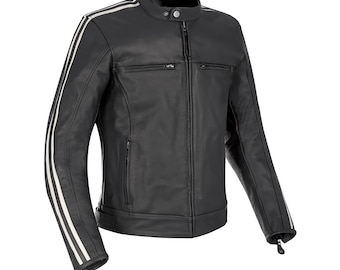 Echte Rindsleder Motorradjacke für Herren, Cafe Racer Retro CE Rüstung Biker Lederjacke, kundenspezifische handgemachte Lederjacke