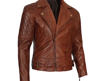 Men Leather biker Jacket, Distressed Leather Motorcycle Jacket, Genuine Handcrafted Lambskin Jacket, Perfect for a Bold Look, Gift for Him