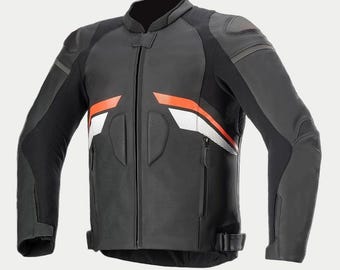 Jaqueta de couro bovino masculina original para corrida de Moto GP, jaqueta de couro para motocicleta Armor aprovada pela CE, jaqueta de couro personalizada feita à mão