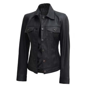 Women&#39;s Jean Demine Style Leather Jacket, Real Lambskin Leather Jacket, Vintage Leather Jacket, Handcrafted Leather Jacket, Gift For Her