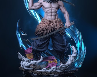 Diorama Beast Mask Swordsman – 3D-geprinte figuur – harsmodelkit – geverfd/ongeverfd