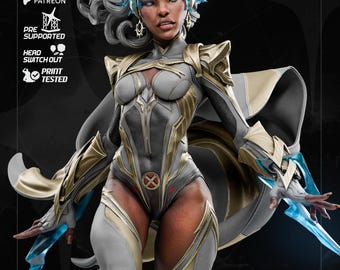 Donnerkönigin Zauberin - 3D gedruckte Figur - Resin Model Kit - bemalt/unbemalt