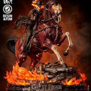 Jinete del Fuego Infernal – Figura impresa en 3D – Kit de modelo de resina – Pintado/Sin pintar