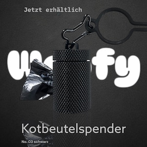 Stylish black poop bag dispenser + poop bag holder – your must-have for every walk!