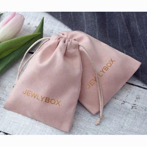 Personalized Velvet Drawstring Bags – Custom Logo (100 pieces) Jewelry Pouches, Gift Bags for Wedding, Bridesmaid & Birthday parties,